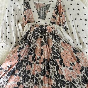 Free People Mini Pockets Dress with Black Diamond Motif